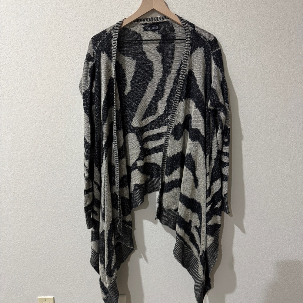 Black and Beige Cardigan, Size Small/Medium